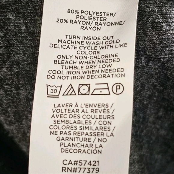 Loft knit pearl beaded gray sweater puff long sleeve top size large - Picture 8 of 8